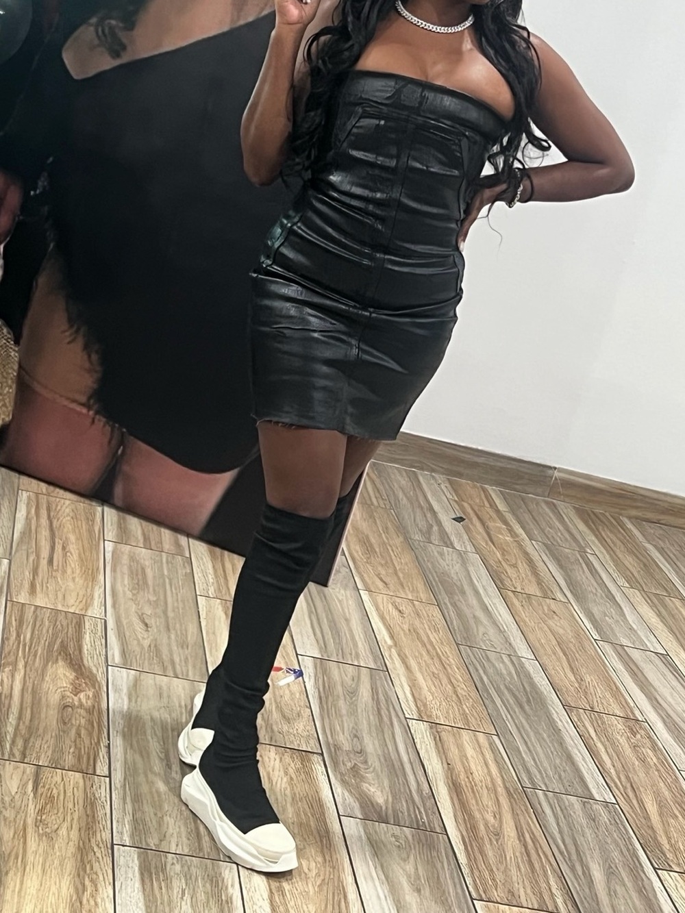 Rick Owens Black leather dress